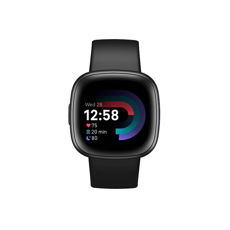 slide 2 of 4, Fitbit Versa 4 Smartwatch - Graphite Aluminum with Black Band, 1 ct