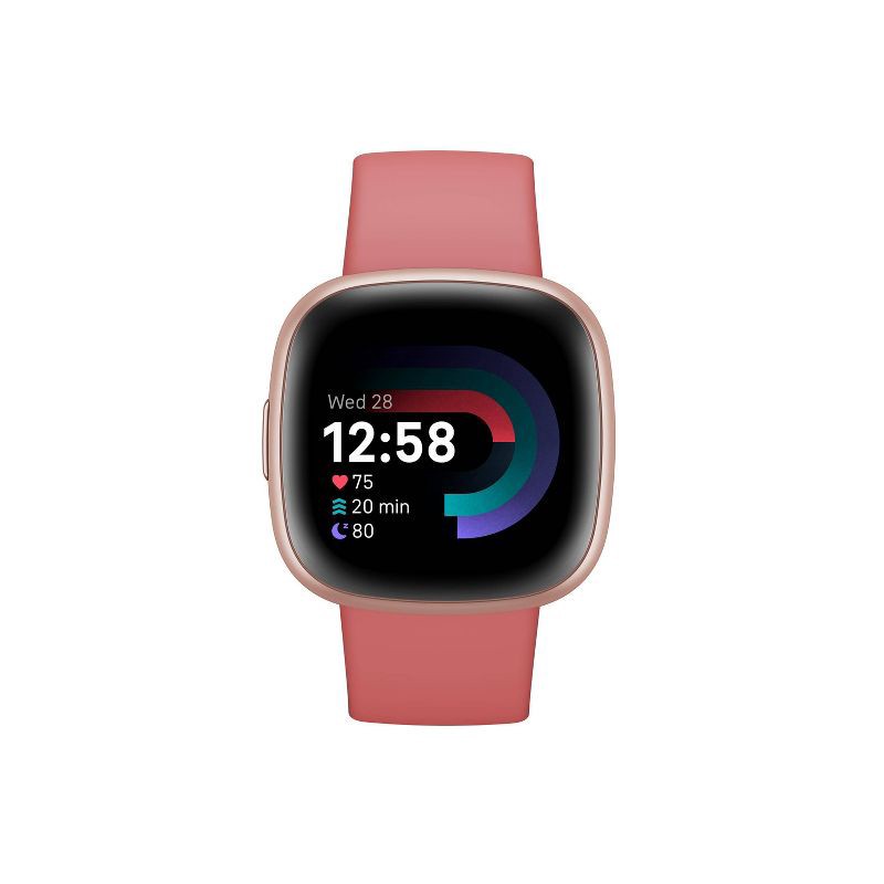 slide 2 of 3, Fitbit Versa 4 Smartwatch - Copper Rose Aluminum with Pink Sand Band, 1 ct