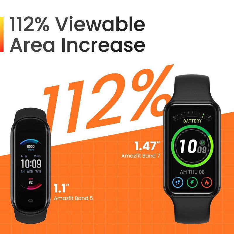 slide 13 of 18, Amazfit Band 7 Smartwatch - Black, 1 ct