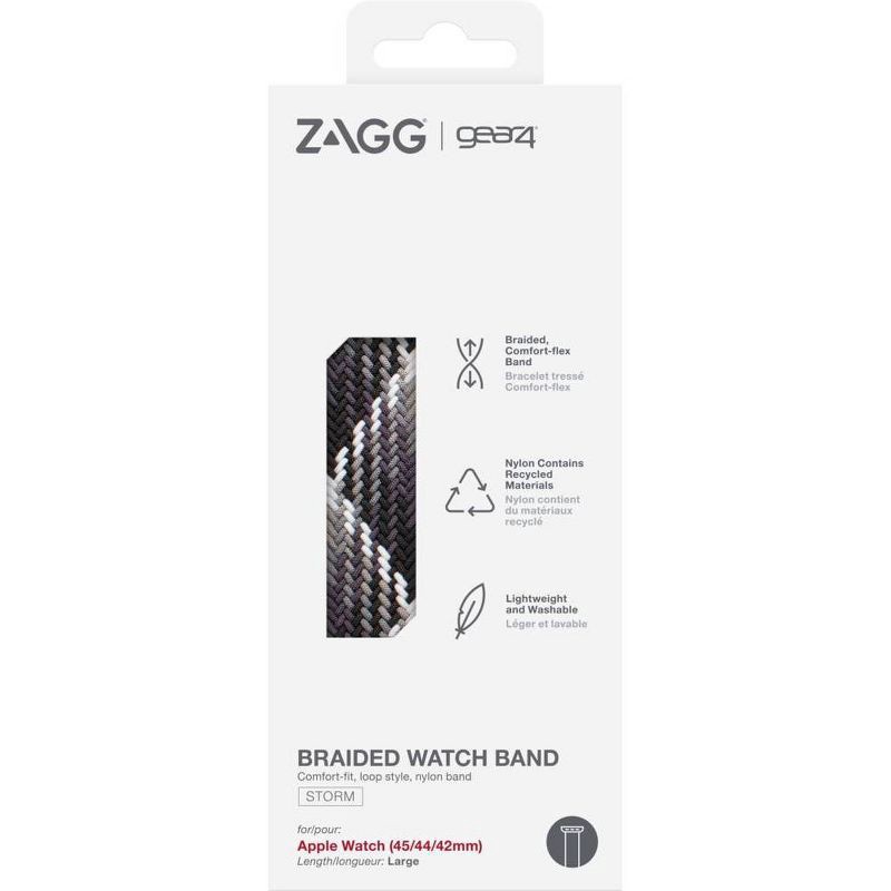 slide 4 of 4, ZAGG Gear4 Braided Apple Watch Band 45/44/42mm FG LG - Storm, 1 ct