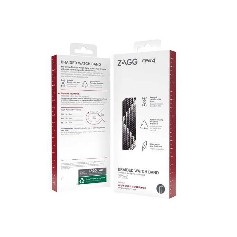 slide 3 of 4, ZAGG Gear4 Braided Apple Watch Band 45/44/42mm FG LG - Storm, 1 ct