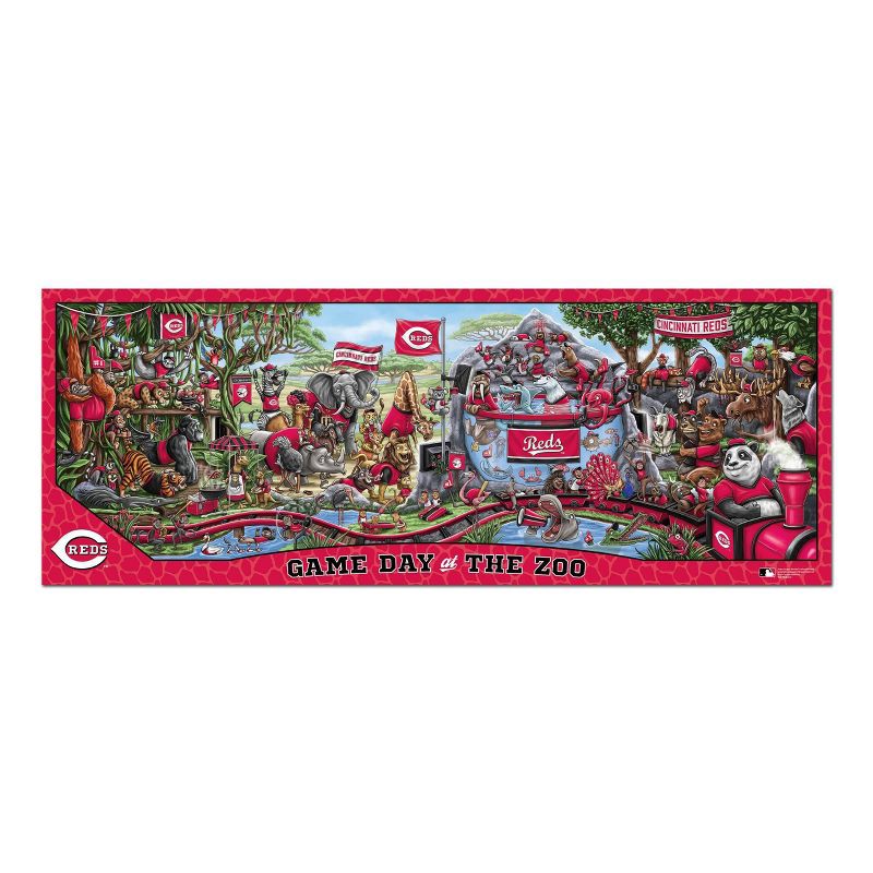 slide 2 of 3, MLB Cincinnati Reds Game Day at the Zoo Jigsaw Puzzle - 500pc, 500 ct