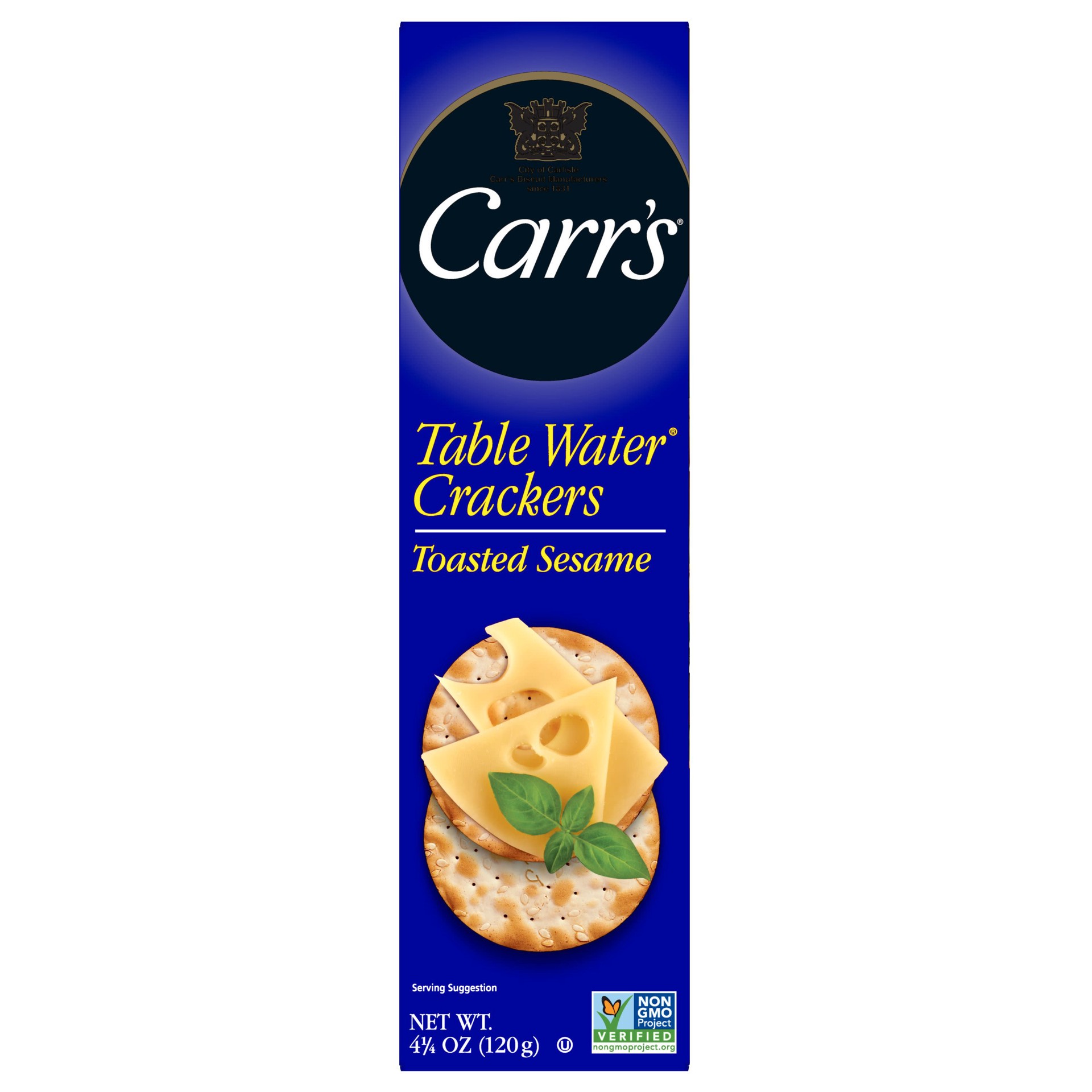 slide 5 of 5, Carr's Toasted Sesame Table Water Crackers, 4.25 oz