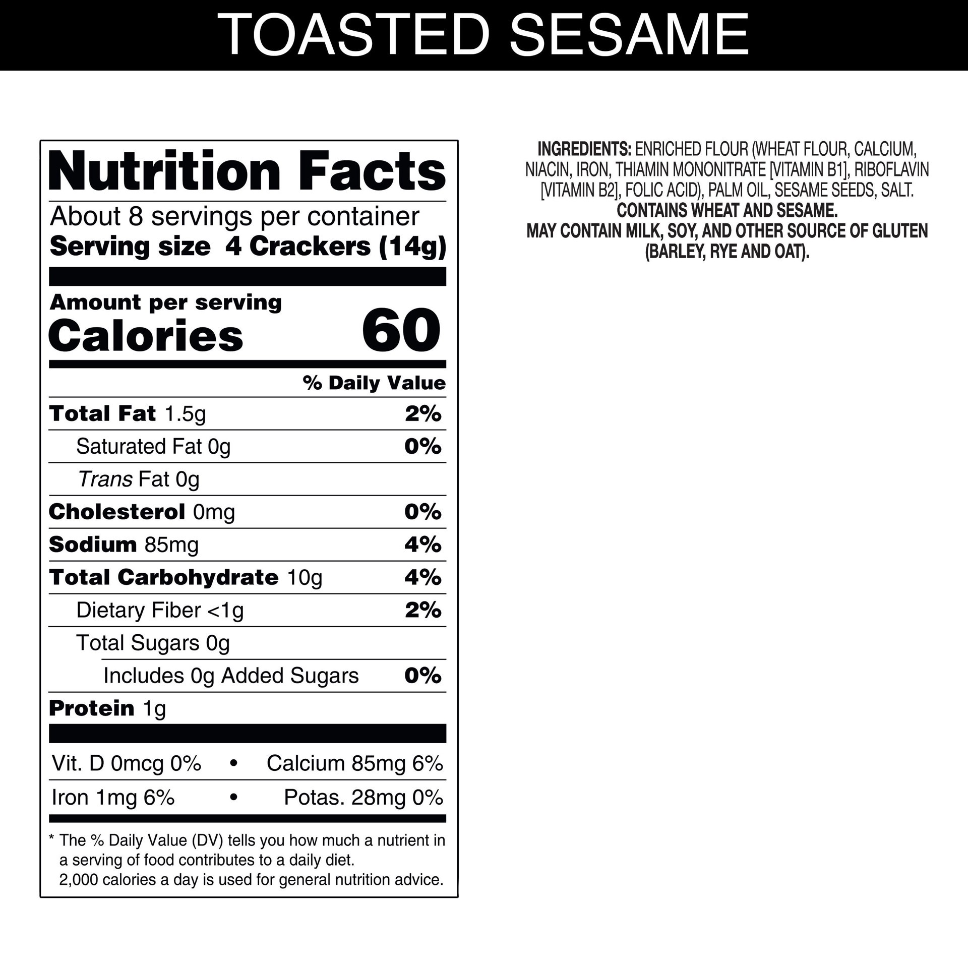 slide 4 of 5, Carr's Table Toasted Sesame Seeds Water Crackers, 4.25 oz