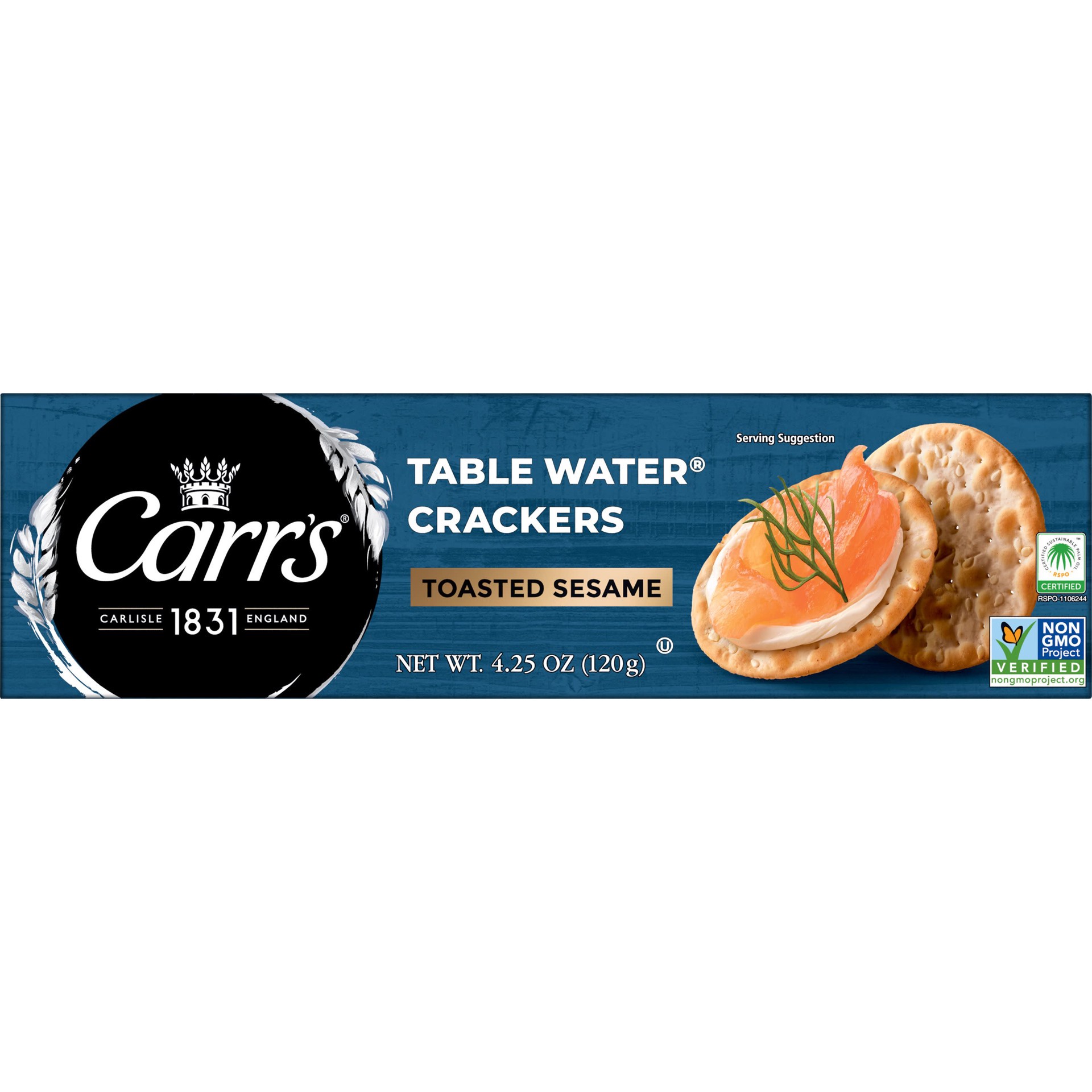 slide 1 of 5, Carr's Table Toasted Sesame Seeds Water Crackers, 4.25 oz