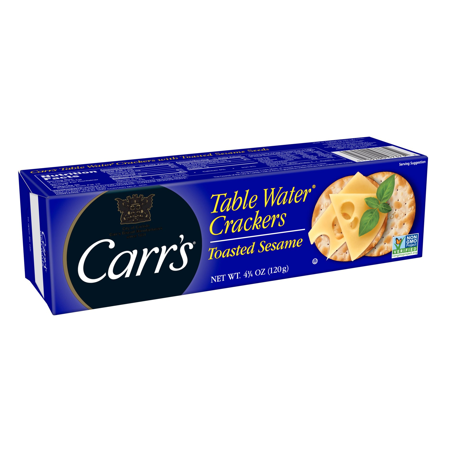slide 1 of 5, Carr's Toasted Sesame Table Water Crackers, 4.25 oz
