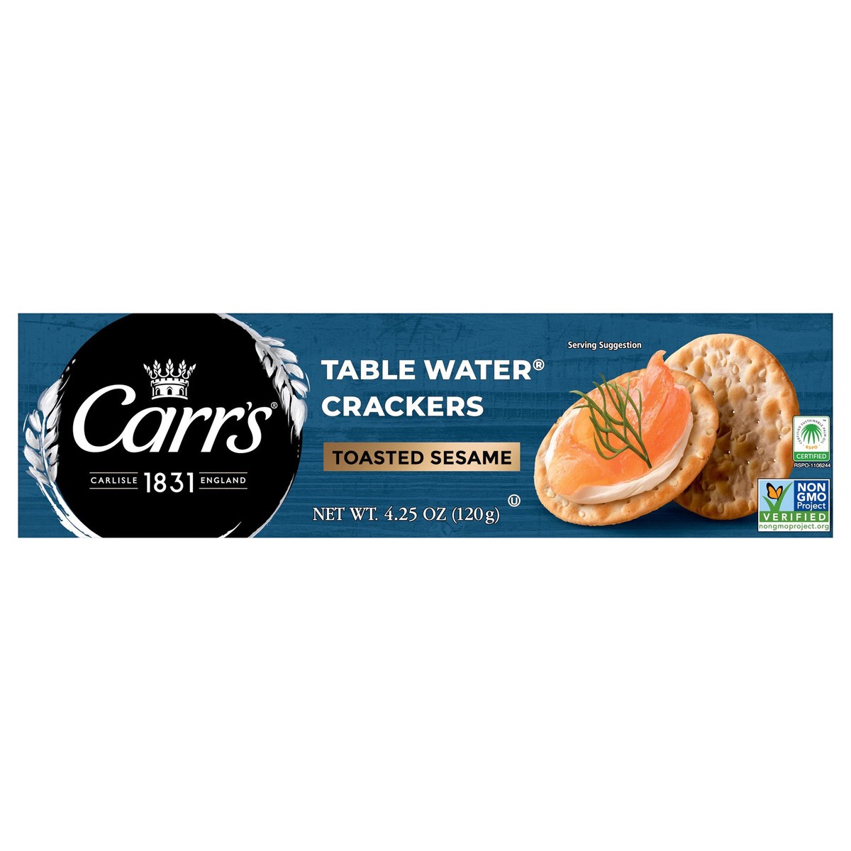 slide 1 of 5, Carr's Toasted Sesame Table Water Crackers, 4.25 oz