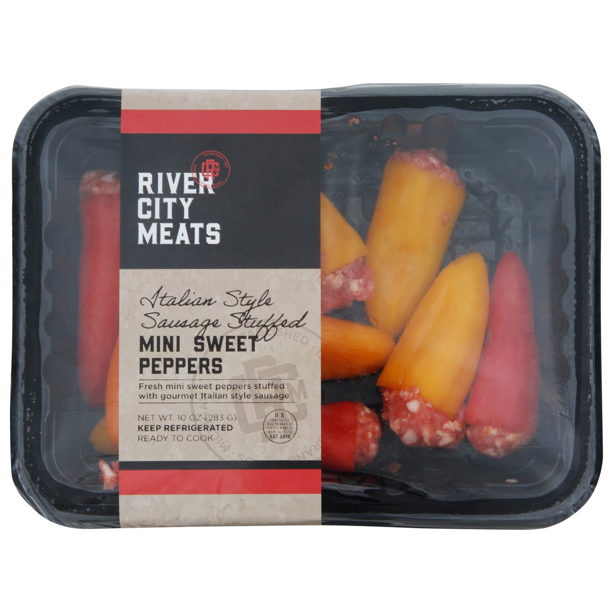 slide 2 of 6, River City Meats Italian Style Sausage Stuffed Mini Sweet Peppers 10 oz, 10 oz