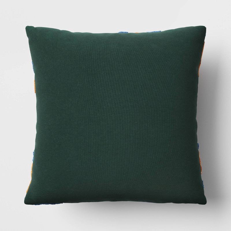 Coneflower Embroidered Cotton Square Throw Pillow Gold - Room Essentials™