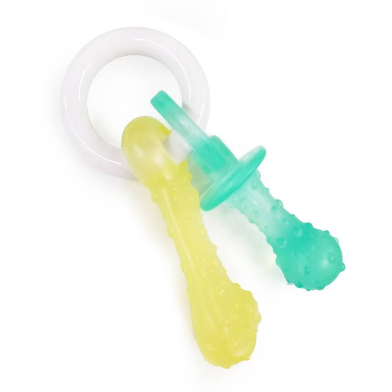 slide 3 of 4, Nylabone Puppy Chew Teething Pacifier Toy - Peanut Butter, 1 ct