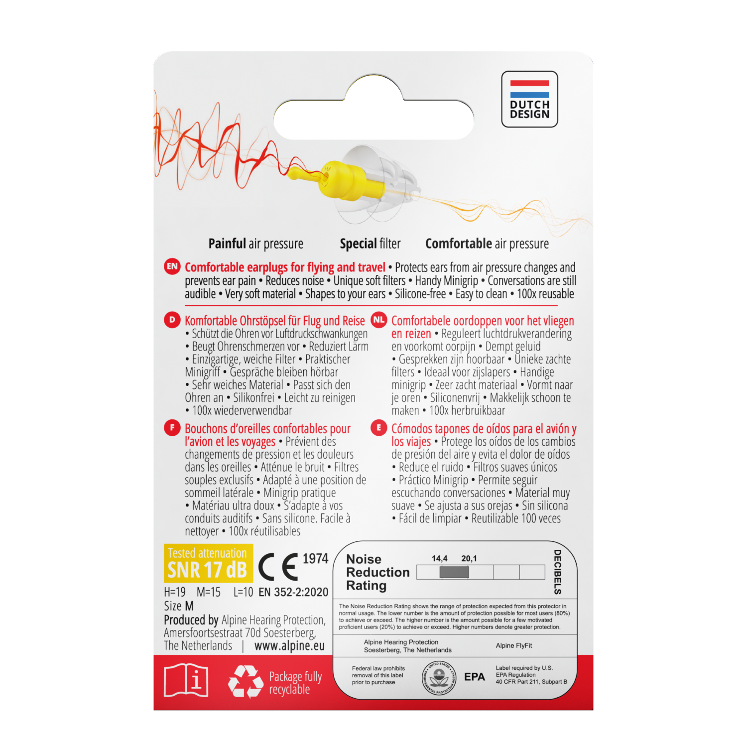 slide 2 of 5, Alpine Flyfit Earplugs 2 ea Card, 2 ct