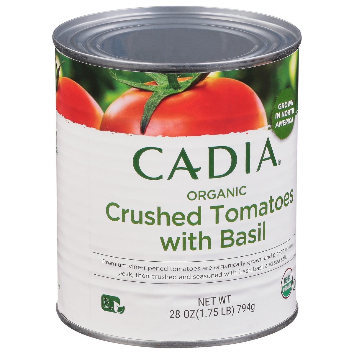 slide 2 of 9, Cadia Organic Crushed Tomatoes with Basil 28 oz, 28 oz