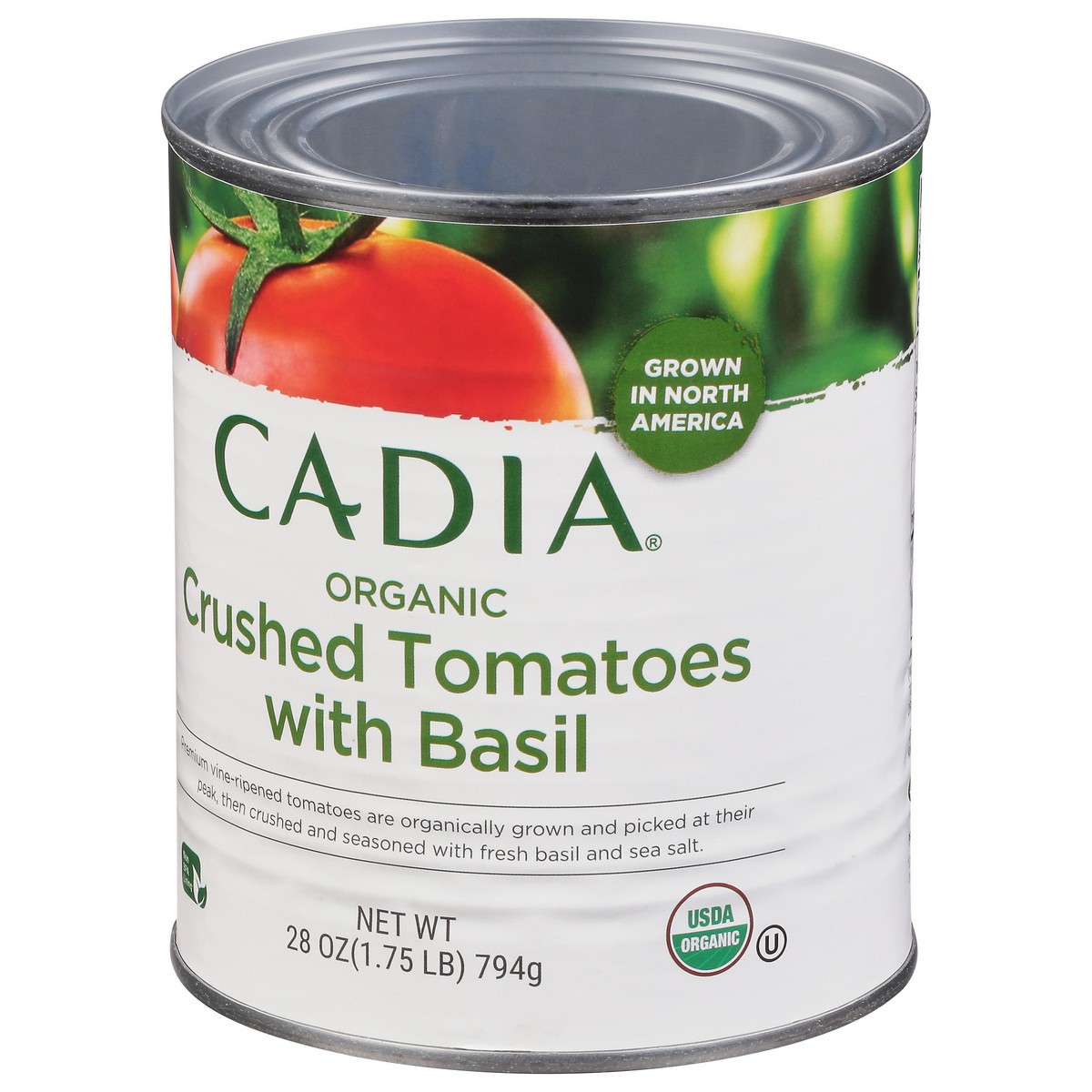 slide 3 of 9, Cadia Organic Crushed Tomatoes with Basil 28 oz, 28 oz