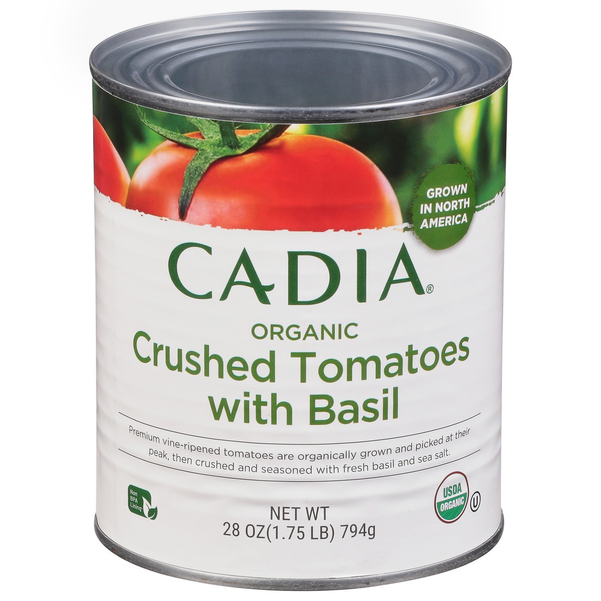 slide 1 of 9, Cadia Organic Crushed Tomatoes with Basil 28 oz, 28 oz