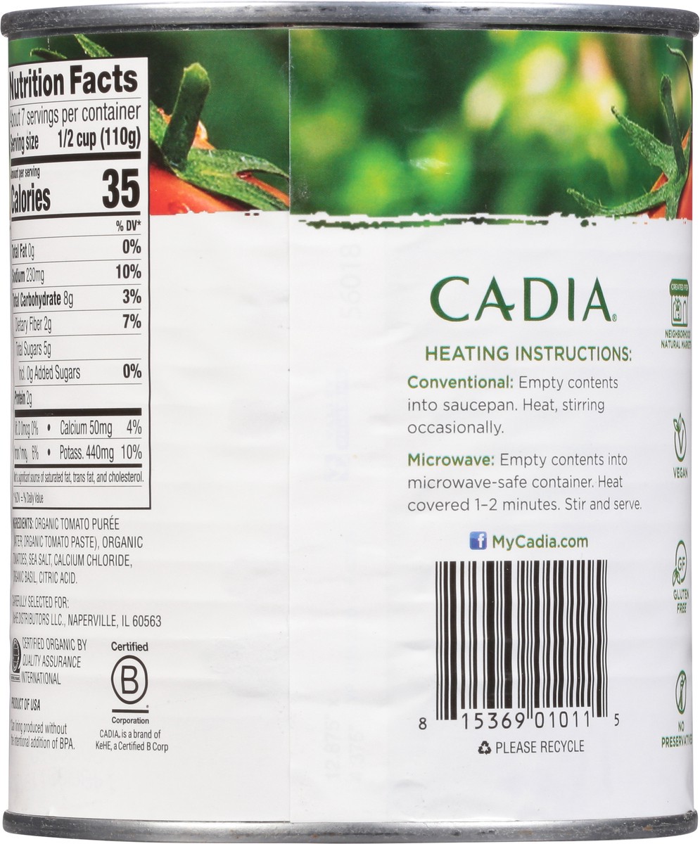 slide 5 of 9, Cadia Organic Crushed Tomatoes with Basil 28 oz, 28 oz