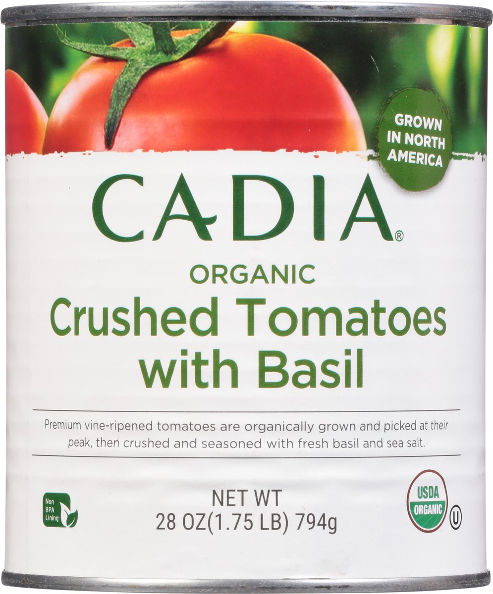 slide 6 of 9, Cadia Organic Crushed Tomatoes with Basil 28 oz, 28 oz