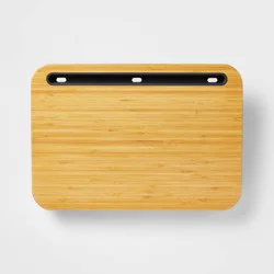 Bamboo Lap Desk with Powerbank and Charging Cable Brown/Black - Threshold™