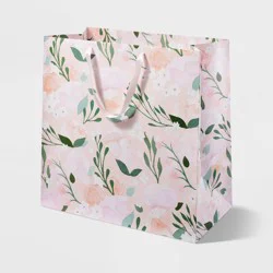 Large Square Floral Wedding Gift Bag Pink - Spritz™