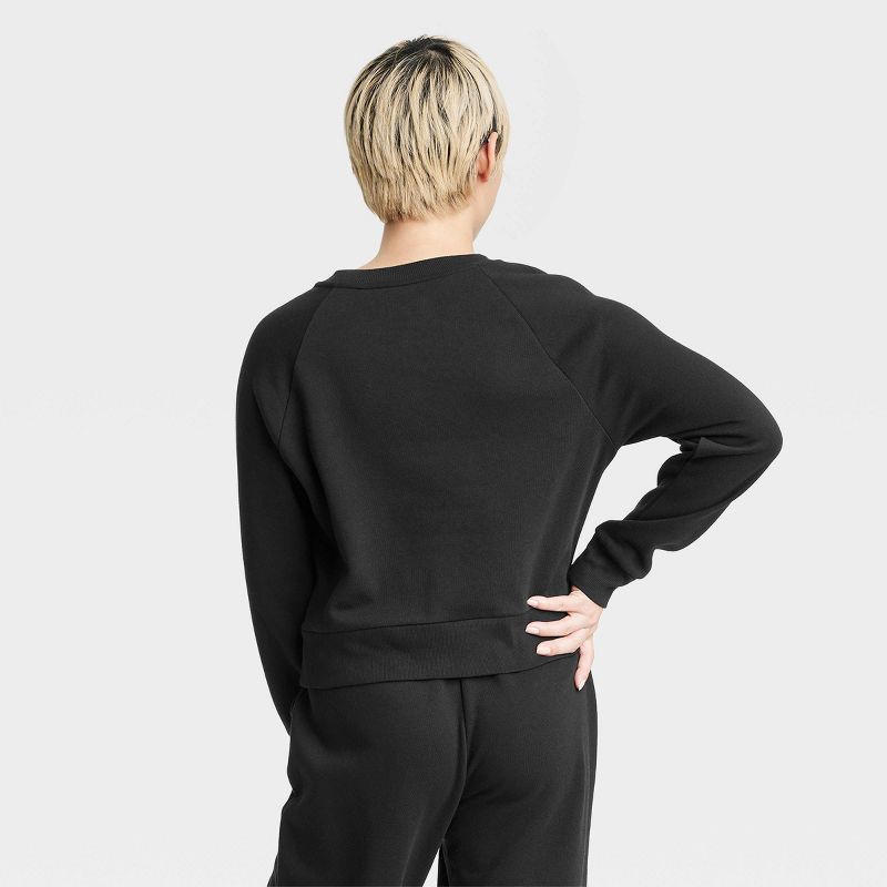 Women's Fleece Lounge Sweatshirt - Colsie Black XS 1 ct
