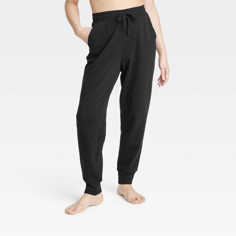 Women's Fleece Lounge Jogger Pajama Pants - Colsie Black XL 1 ct