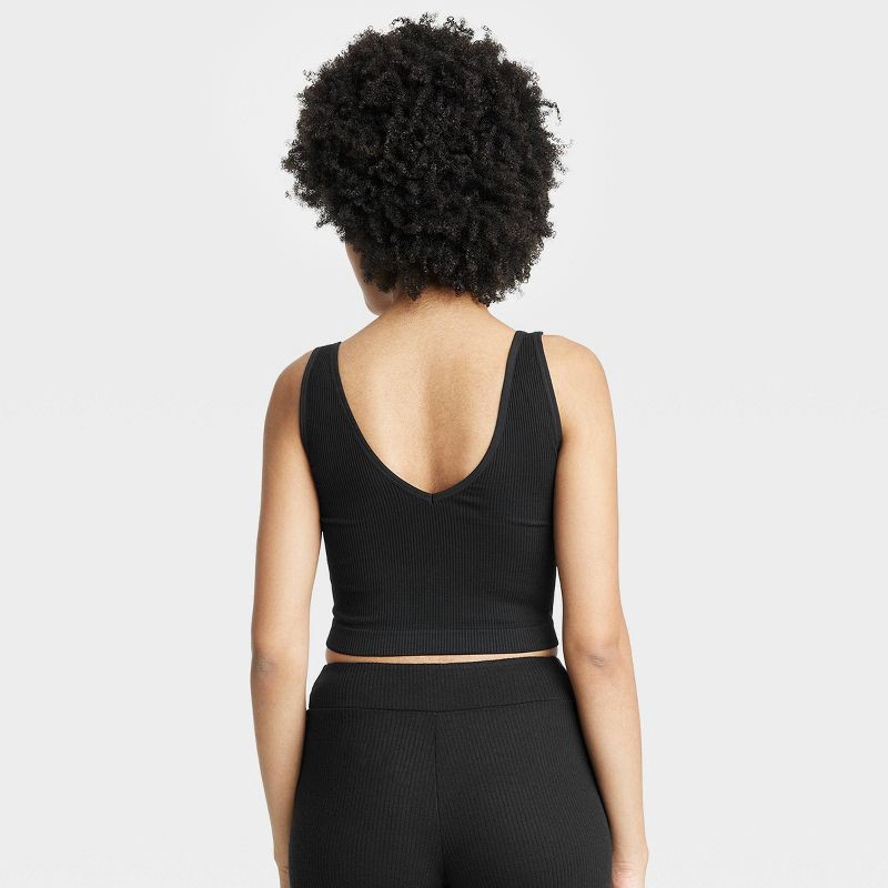 Women's Ribbed Seamless Reversible Tank Top - Colsie Black S 1 ct