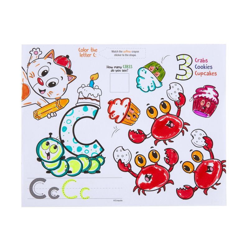 slide 7 of 7, Crayola Lil' Learners Activity Pad 10"x 8": Mess Free Coloring Book for Kids, Educational Stickers, 32 Pages, 1 ct