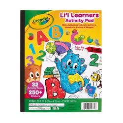 Crayola Lil' Learners Activity Pad 10"x 8": Mess Free Coloring Book for Kids, Educational Stickers, 32 Pages