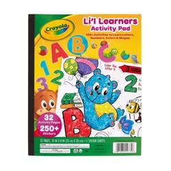 Crayola Lil' Learners Activity Pad 10"x 8": Mess Free Coloring Book for Kids, Educational Stickers, 32 Pages