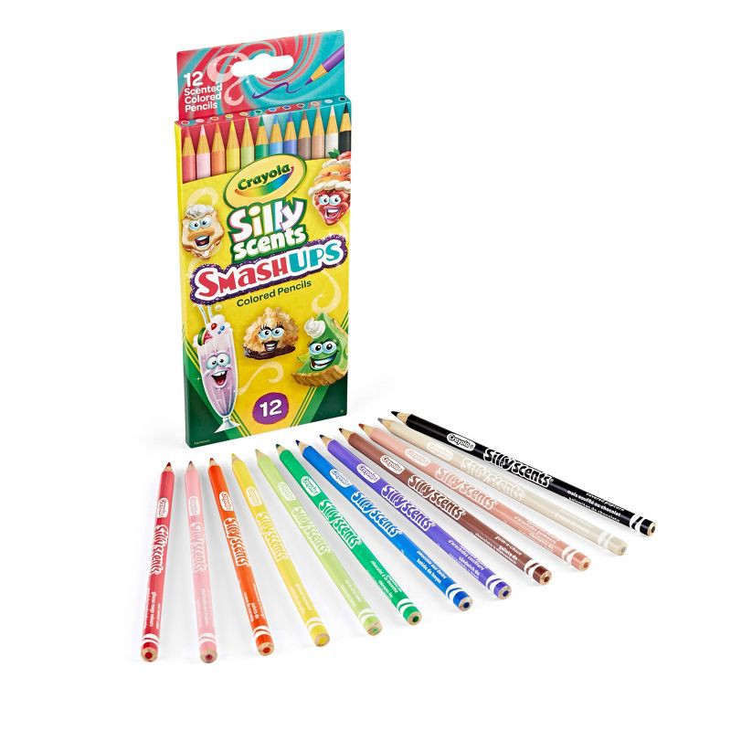 slide 2 of 5, Crayola 12ct Silly Scent Smash Ups Colored Pencils: Scented Drawing & Coloring Book Supplies for Kids, No. 2 Lead, 12 ct