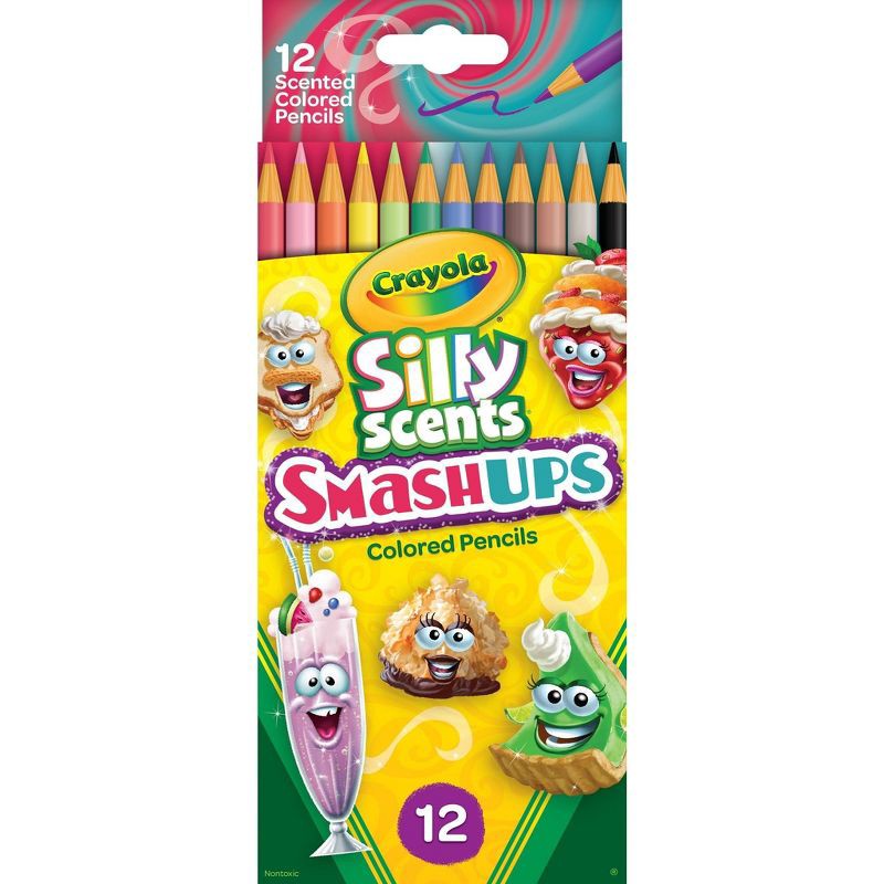 slide 1 of 5, Crayola 12ct Silly Scent Smash Ups Colored Pencils: Scented Drawing & Coloring Book Supplies for Kids, No. 2 Lead, 12 ct