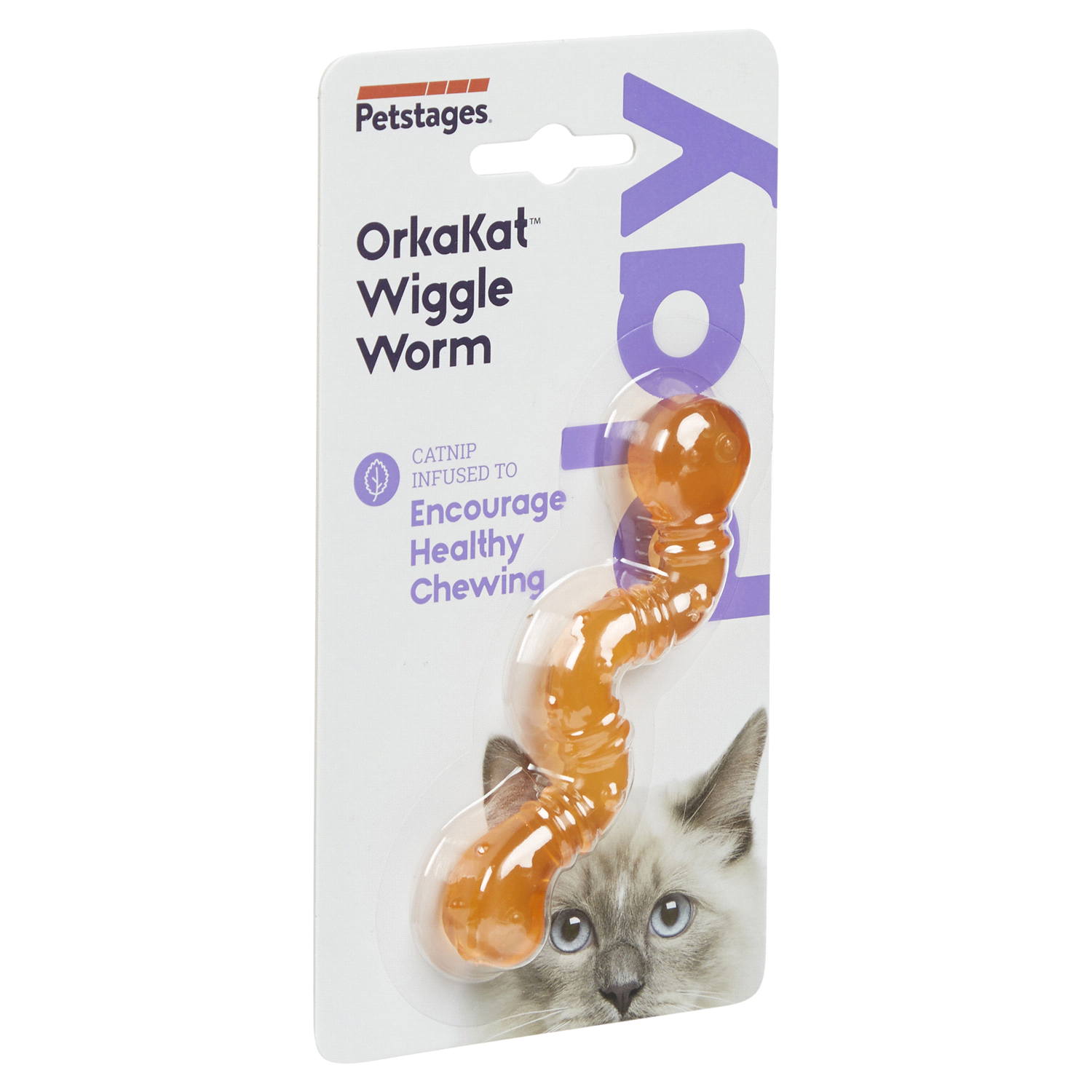 slide 4 of 5, Petstages ORKAkat Wiggle Worm Cat Toy, 1 ct