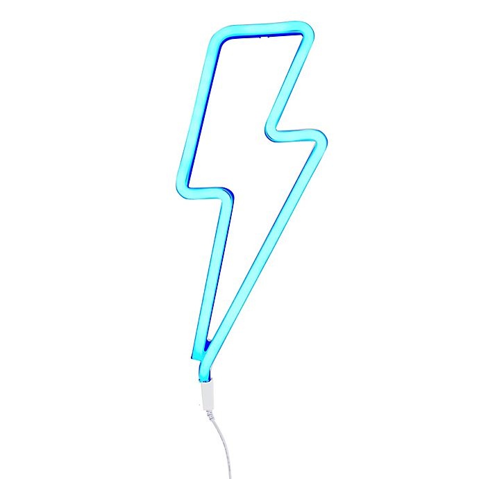 slide 1 of 2, A Little Lovely Company Neon-Style LED Lightning Bolt Light - Blue, 1 ct