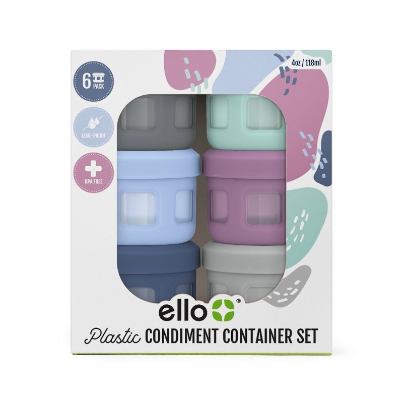 Ello 6pk Plastic Food Storage Condiment Containers 6 ct Shipt
