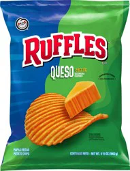 Ruffles Potato Chips, Queso Cheese Flavored