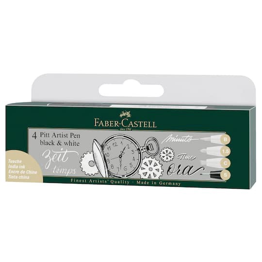 slide 1 of 3, Faber-Castell Faber Castell Pitt Artist Pen Wallet Set, includes 4 ct
