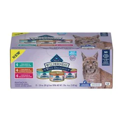 Blue Wilderness Wild Delights Turkey, Chicken & Trout, Chicken Salmon Adult Cat Food