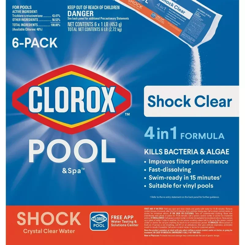 slide 1 of 6, Clorox Pool & Spa Shock Clear, 6 ct; 16 oz