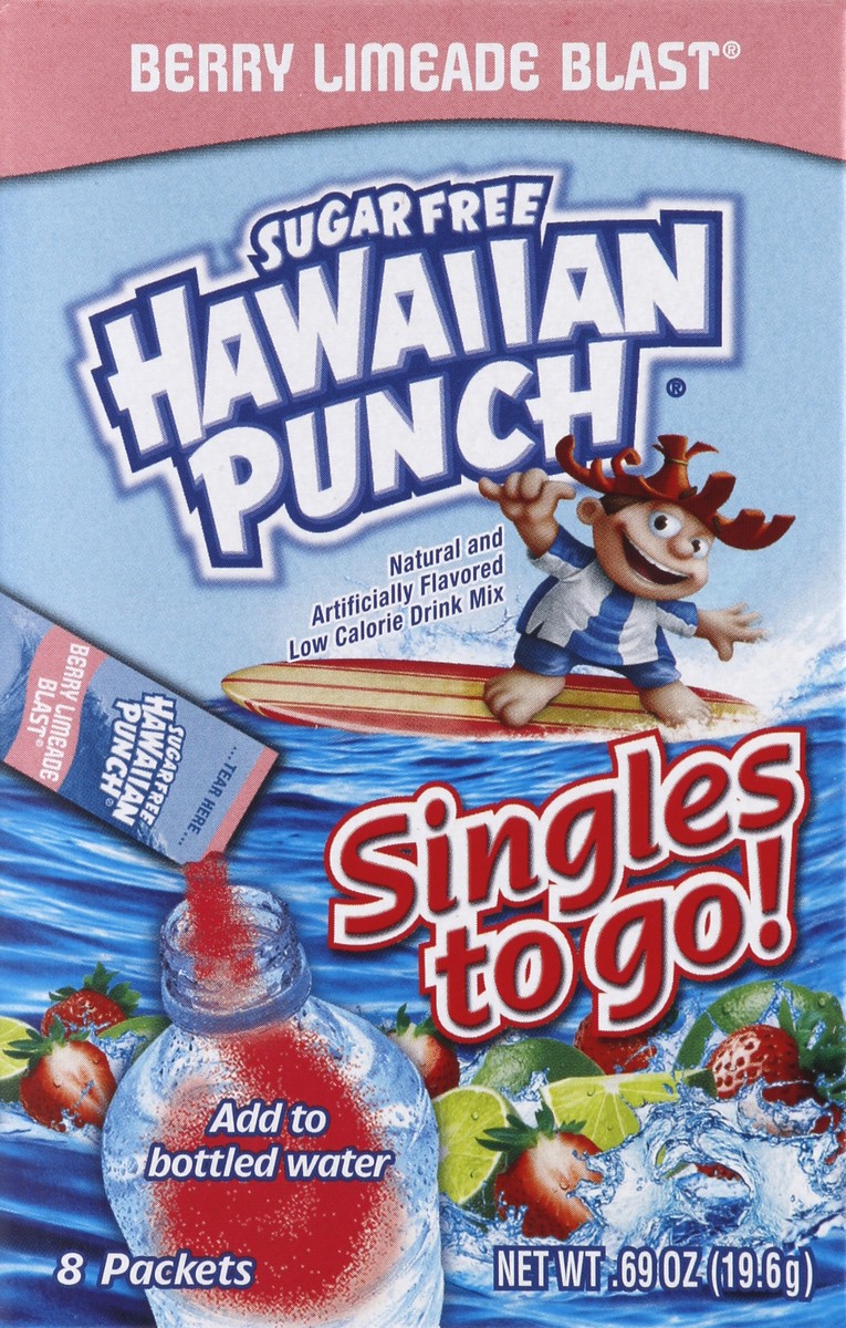 slide 4 of 4, Hawaiian Punch Singles to Go! Sugar-Free Berry Limeade Blast Drink Mix, 8 ct