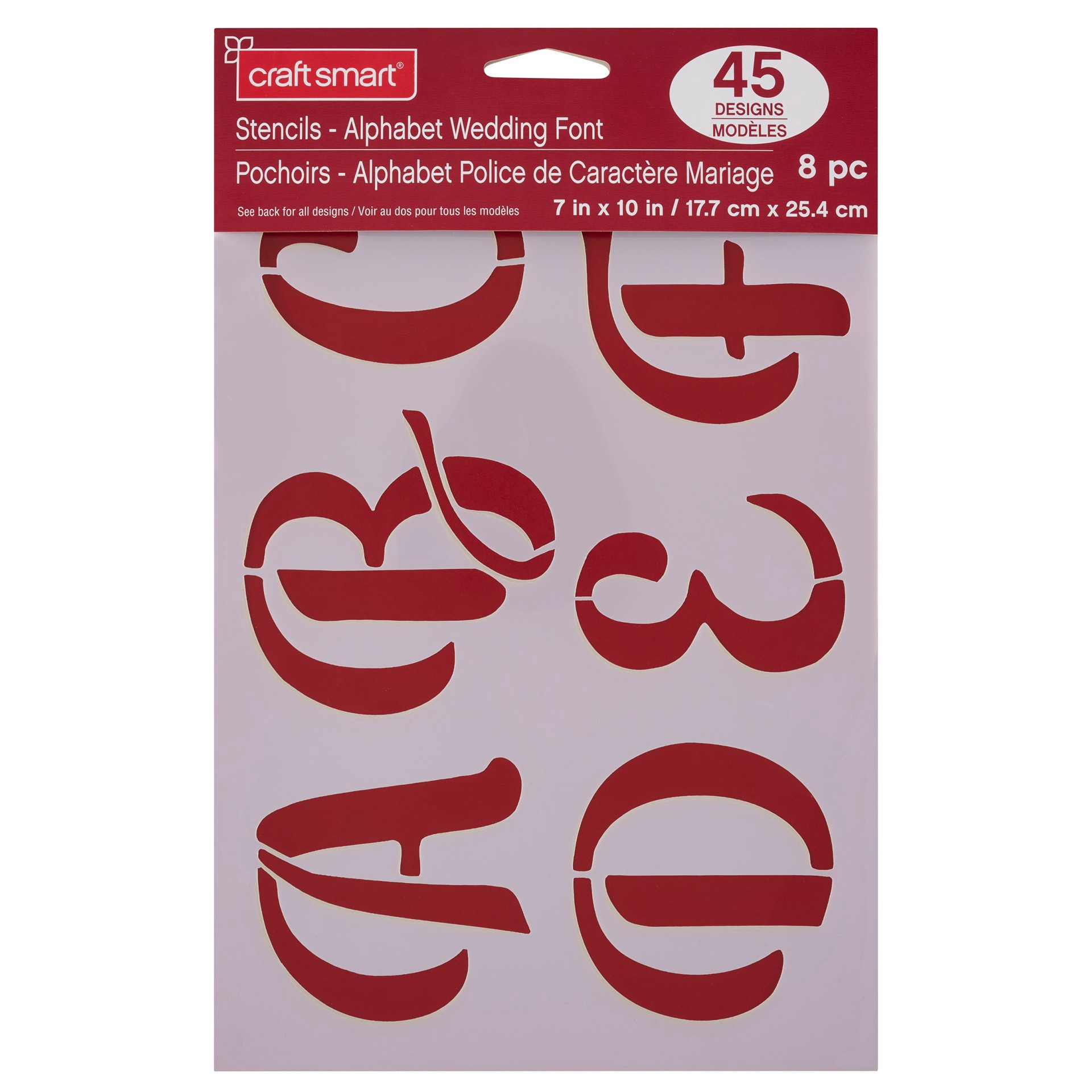 slide 2 of 4, 2.7" Wedding Alphabet Font Stencils By Craft Smart, 2.7 in