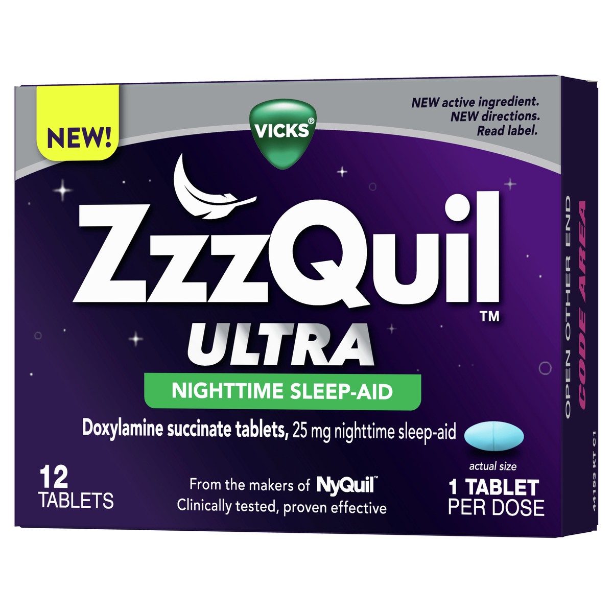 slide 4 of 5, Vicks ZzzQuil Tablets Ultra 25 mg Nighttime Sleep-Aid 12 ea, 12 ct