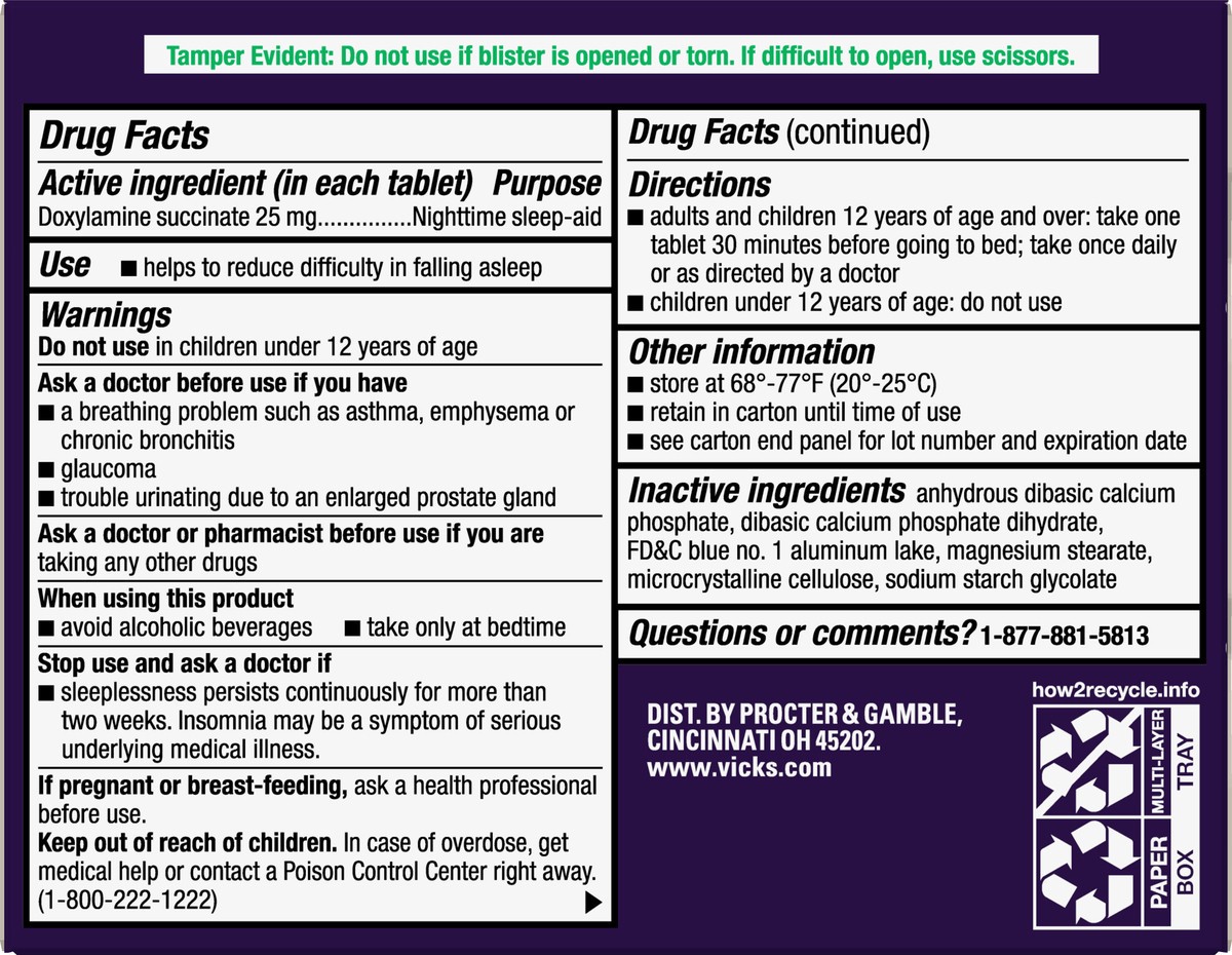 slide 5 of 5, Vicks ZzzQuil Tablets Ultra 25 mg Nighttime Sleep-Aid 12 ea, 12 ct