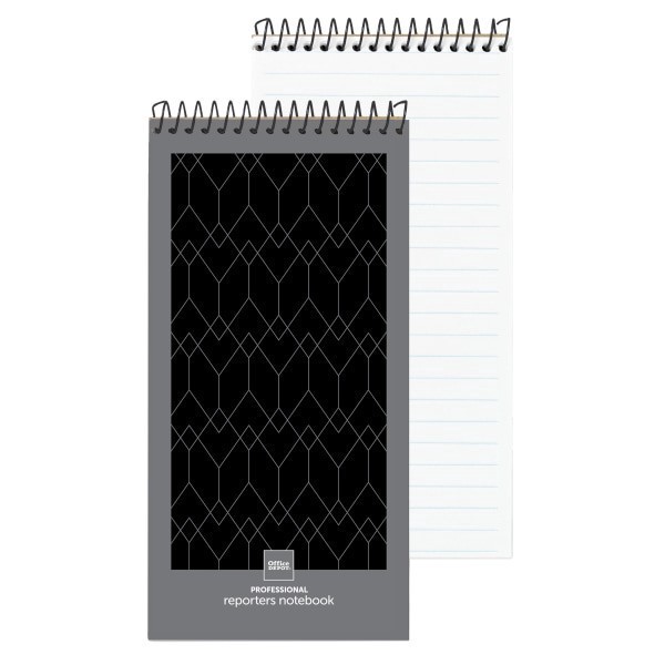slide 4 of 6, Office Depot Brand Professional Reporter's Notebook, 4"" X 8"", Black/Gray, Legal/Wide Ruled, 140 Pages (70 Sheets), Pack Of 4, 4 ct