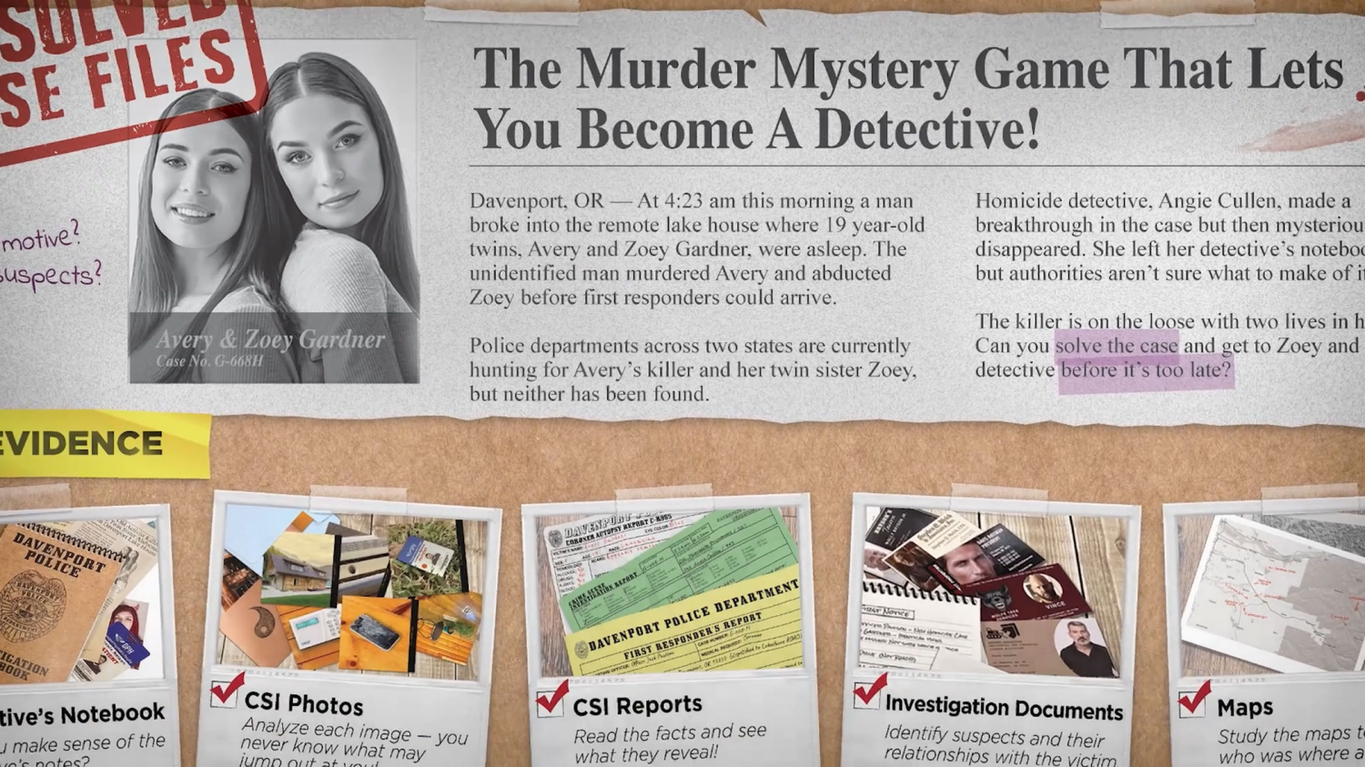 slide 3 of 4, Unsolved Case Files Game Assortment, 1 ct