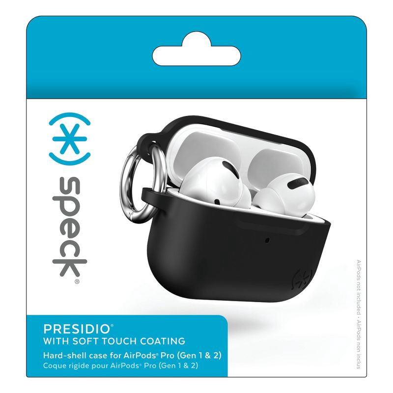 slide 9 of 9, Speck Apple Airpods Pro (1/2 Generation) Presidio Protective Case - Black, 1 ct