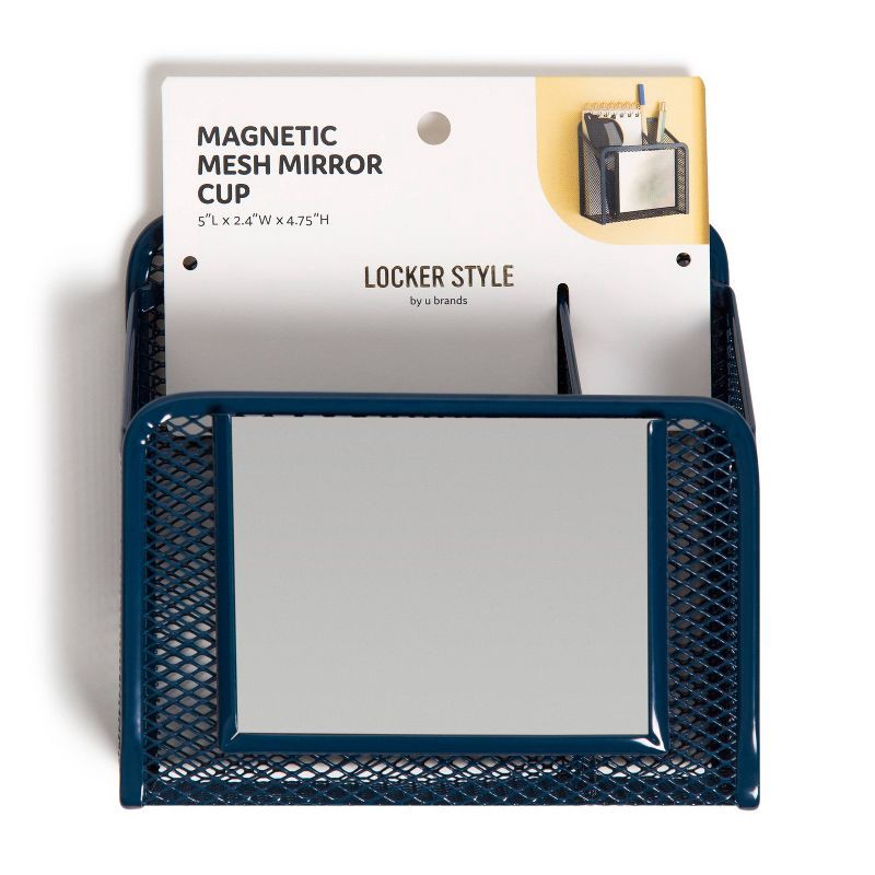 slide 7 of 7, U Brands Mesh Cup with Mirror Dark Indigo, 1 ct