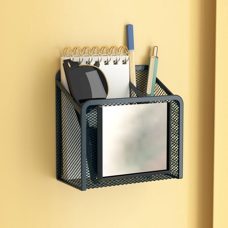 slide 3 of 7, U Brands Mesh Cup with Mirror Dark Indigo, 1 ct