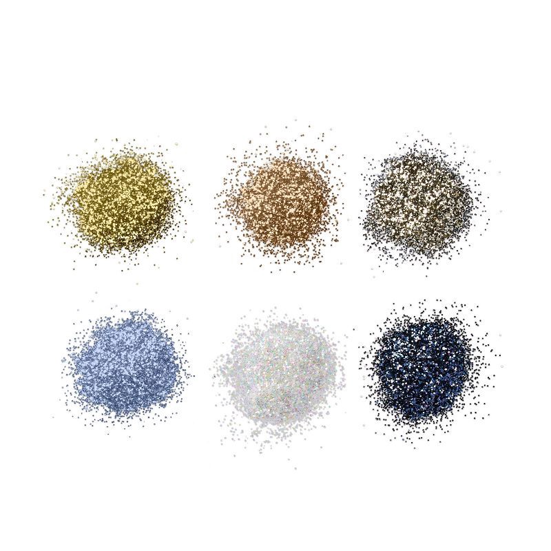 slide 2 of 3, 6ct Glitter Shaker Metallics - Mondo Llama™: Multicolor Craft Embellishments, PET Material, Ages 6+, 6 ct