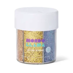 6ct Glitter Shaker Metallics - Mondo Llama™: Multicolor Craft Embellishments, PET Material, Ages 6+