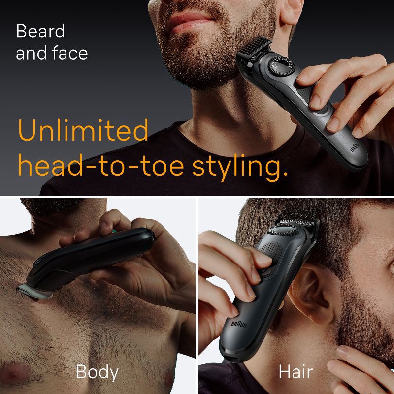 slide 2 of 8, BRAUN ALL-IN-ONE STYLE KIT SERIES 5 AIO5490 RECHARGEABLE 9-IN-1 BODY, BEARD & HAIR TRIMMER, 1 ct