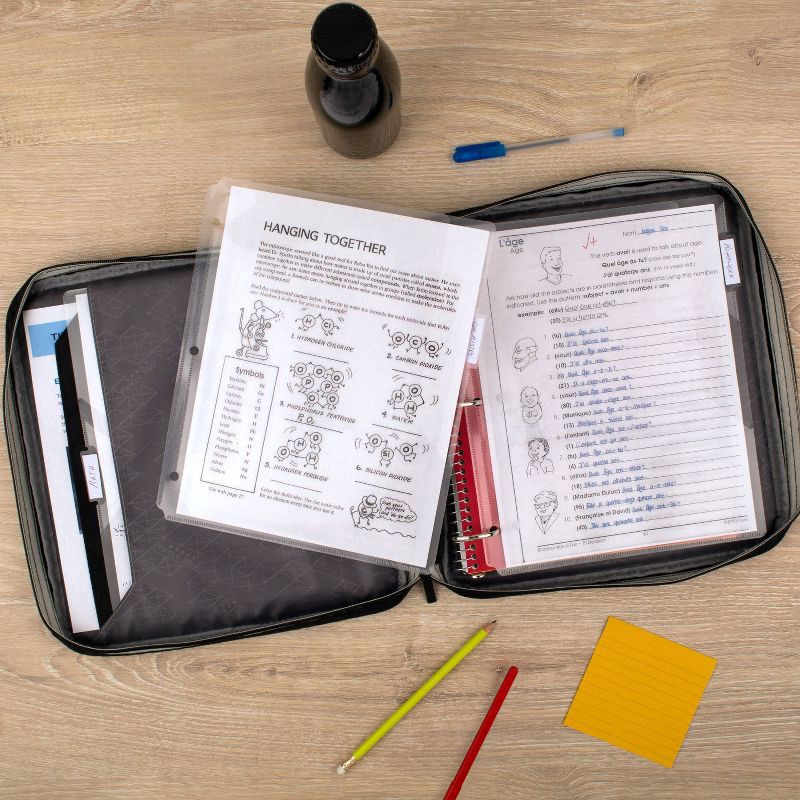 slide 6 of 7, Five Star 1.5" Zipper Binder Black/Gray, 1 ct